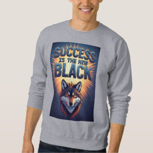 Success Is The New Black With Wolf Head Sweatshirt