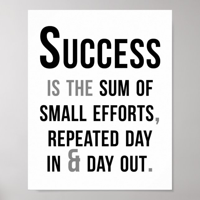 Success Is The Sum Of Small Efforts Poster (Front)