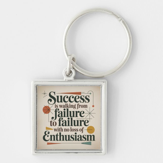 Success Is Walking From Failure To Failure Key Ring (Front)