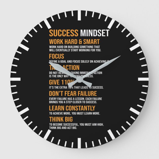 Success Mindset - Motivational Large Clock (Front)