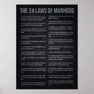 Success Motivation - 24 Laws Of Manhood Poster