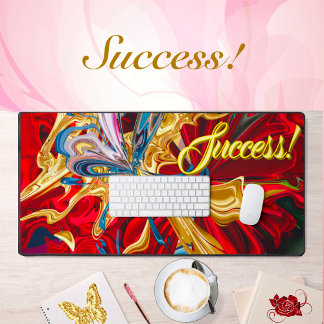 Success Motivation Inspiration Liquified Abstract  Desk Mat