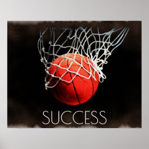 Success Motivational Basketball Trend Stylish Cool Poster