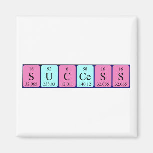 Success periodic table name magnet
