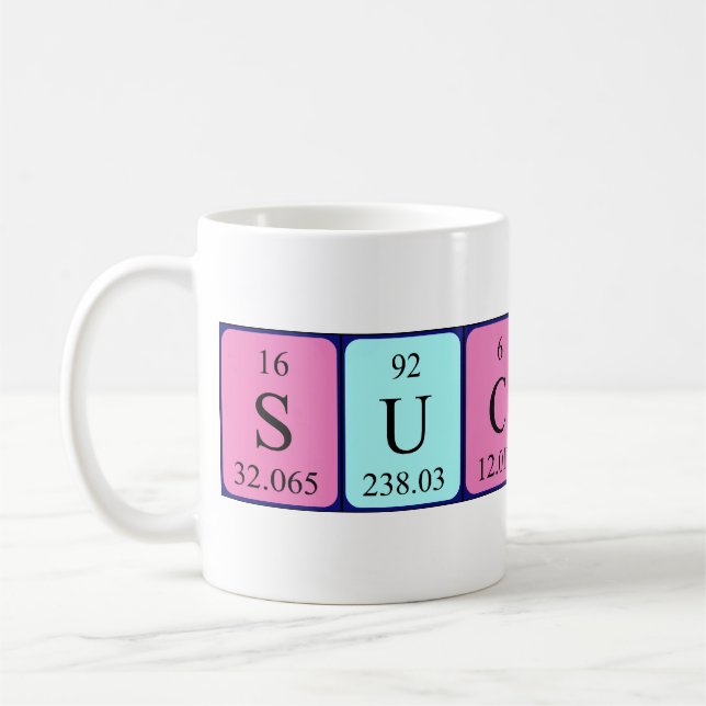 Success periodic table name mug (Left)