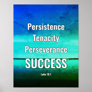 SUCCESS   Persist Persevere   Scripture AQUA Poster