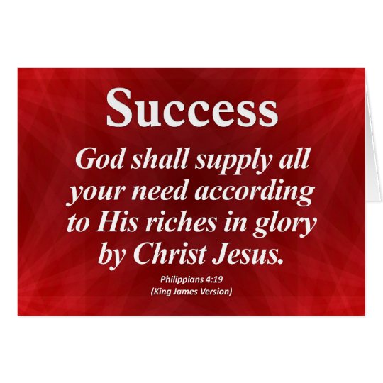 Success Philippians 4:19 Card