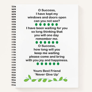 Success Poetry Inspirational Motivational Notebook