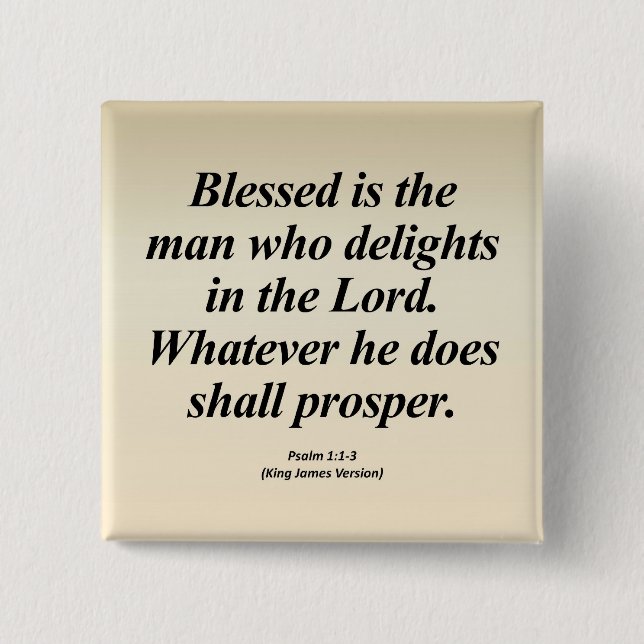 Success Psalm 1:1-3 Abbrev 15 Cm Square Badge (Front)