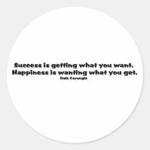 Success Quote Classic Round Sticker