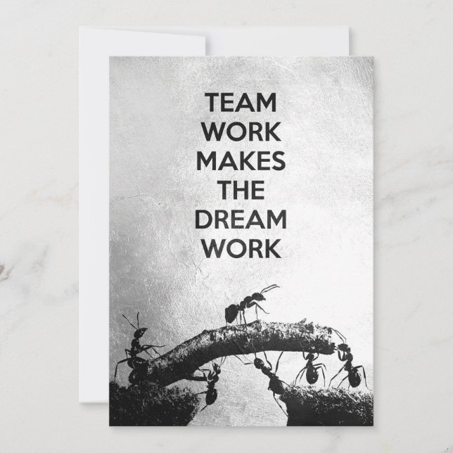 Success Quote Teamwork Makes The Dreamwork Holiday Card (Front)