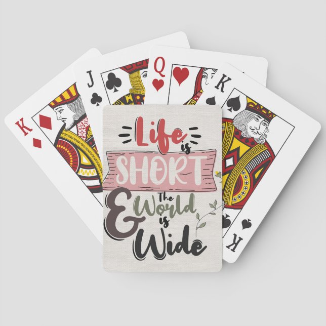 Success Quote The World Is Wide Playing Cards (Back)