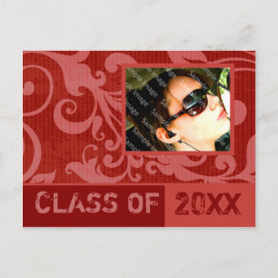 Success Red Graduation Invitation Postcard
