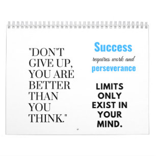 Success requires work and perseverance calendar