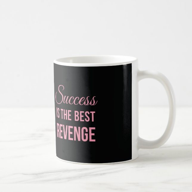 Success Revenge Inspirational Quote Black Pink Coffee Mug (Right)