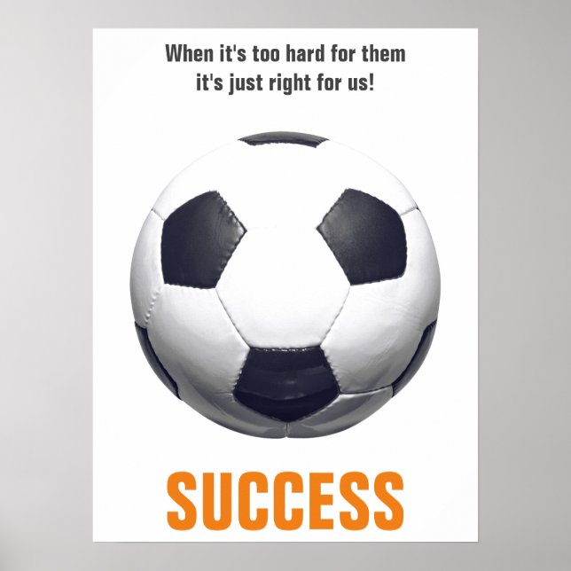 Success Soccer Football Motivational Inspirational Poster (Front)