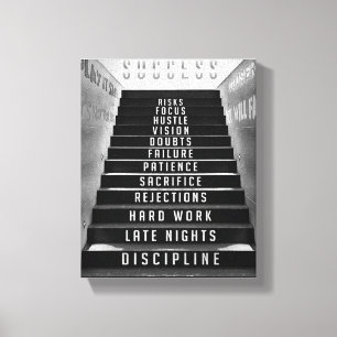 Success Staircase, gift for hustler, motivational Canvas Print