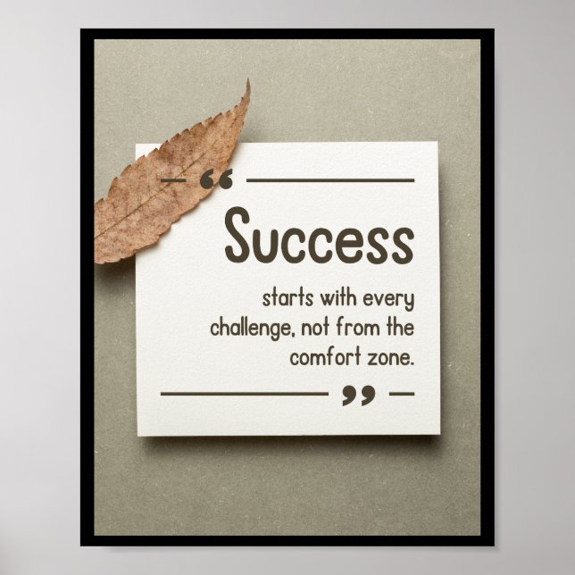 Success starts with every challenge, not from the  poster (Front)