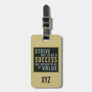 Success & Value Motivational luggage tag
