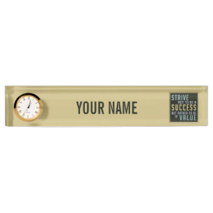 Success & Value Motivational name plate