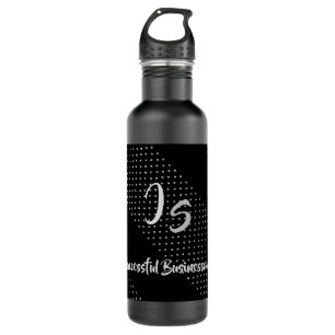 "Successful Businessman" Personal Silver Monogram 710 Ml Water Bottle