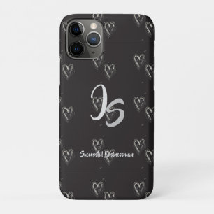 "Successful Businessman" Personal Silver Monogram iPhone 11 Pro Case