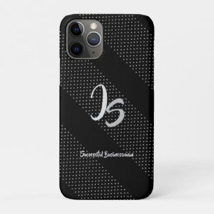 "Successful Businessman" Personal Silver Monogram iPhone 11 Pro Case