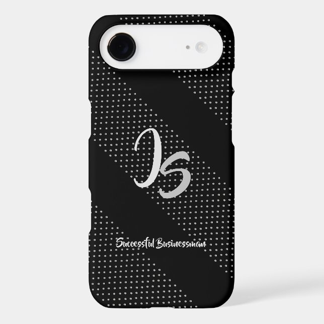 "Successful Businessman" Personal Silver Monogram Case-Mate iPhone Case (Back)