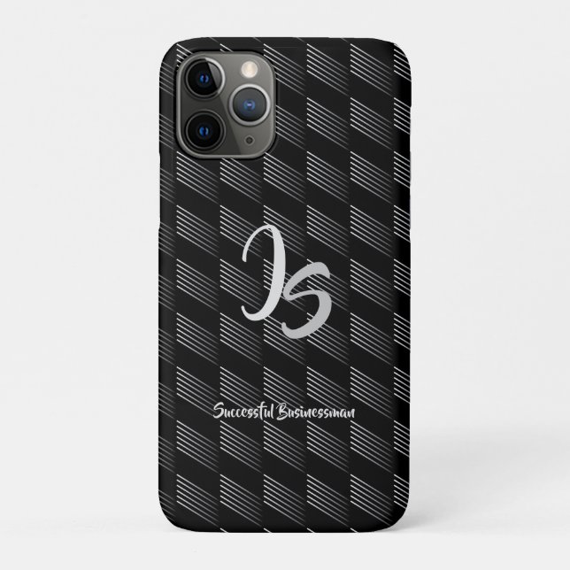 "Successful Businessman" Personal Silver Monogram Case-Mate iPhone Case (Back)
