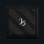 Successful Businessman Personal Silver Monogram Gift Box<br><div class="desc">Stylish Silver Monogram decorated with Geometric trendy silver stripes black pattern. For Creation and Customise Your Personal Monogram template. Business Man Fashion Graphic design. Crafts & Party Supplies > Gift Wrapping Supplies > Gift Boxes trendy gift (for him) Successful Businessman - collection. Elegant Gift for a friend, brother, husband, business...</div>