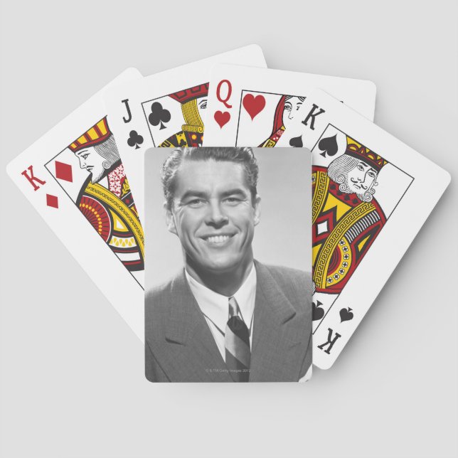 Successful Man Playing Cards (Back)