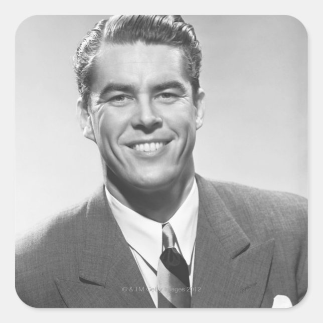 Successful Man Square Sticker (Front)