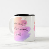 Successful Woman Chic Pink Watercolor Typography Two-Tone Coffee Mug (Front Left)