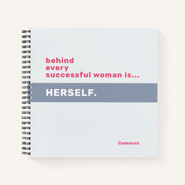 Successful Woman Motivational Quote Diary Notebook (Front)