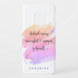 "Successful Woman" Pink Watercolor Typography Chic Case-Mate Samsung Galaxy S9 Case