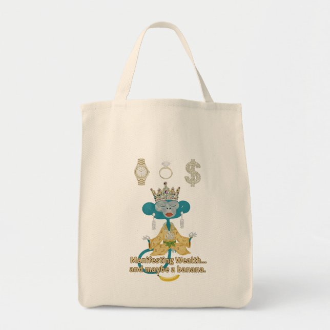 Successful Zen Monkey Boss Art Tote Bag (Front)