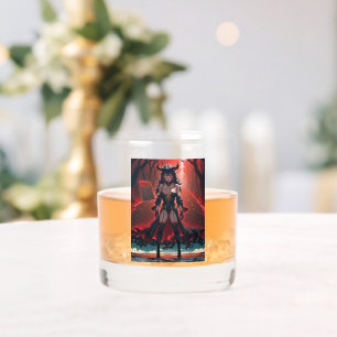 Succubus Contact at Crossroads: Anime Lilin Demon Whiskey Glass