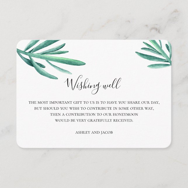 Succulen wishing well. Summer wedding. Insert card (Front)