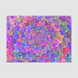 Succulent Abstract Art Purple Floral Colourful Tissue Paper
