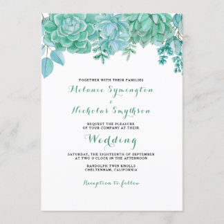 Succulent and eucalyptus wedding invite 3961