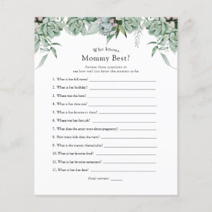 Succulent and Eucalyptus Who Knows Mummy Best