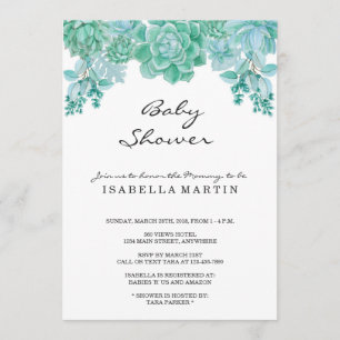Succulent Baby Shower Invitation - Gender Neutral