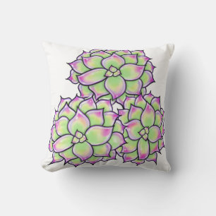Succulent Bloom Colourful Succulents, cacti desert Cushion