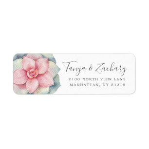 Succulent Bloom   Return Address Label
