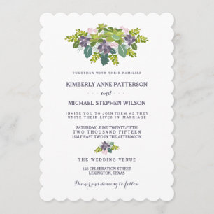Succulent Bouquet II Floral Wedding Invitation