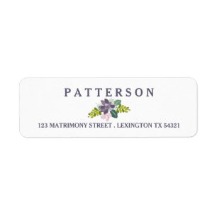 Succulent Bouquet II Floral Wedding Return Address Return Address Label