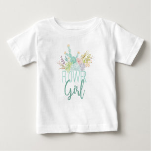 Succulent Bouquet Watercolor   Flower Girl Top