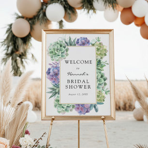 Succulent Bridal Shower Welcome Sign