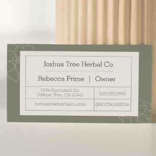 Succulent Business Card Apothecary style