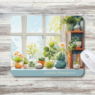 Succulent Cactus Botanical Houseplants Desk Mat Mouse Pad
